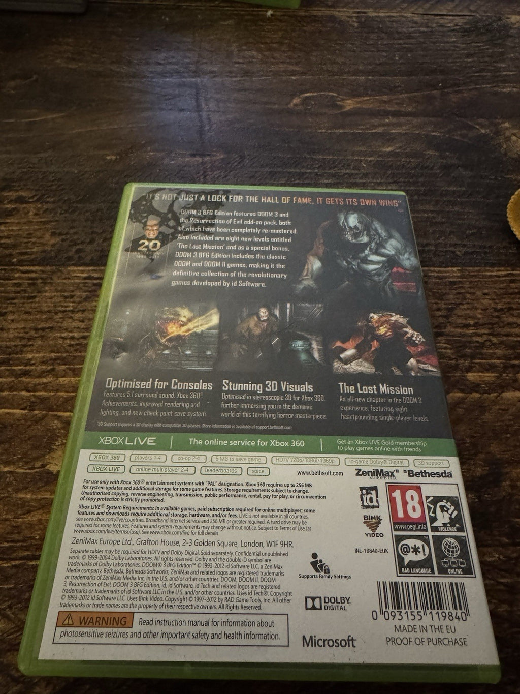 🎮Doom 3 -- BFG Edition (Microsoft Xbox 360, 2012) - US Version🎮