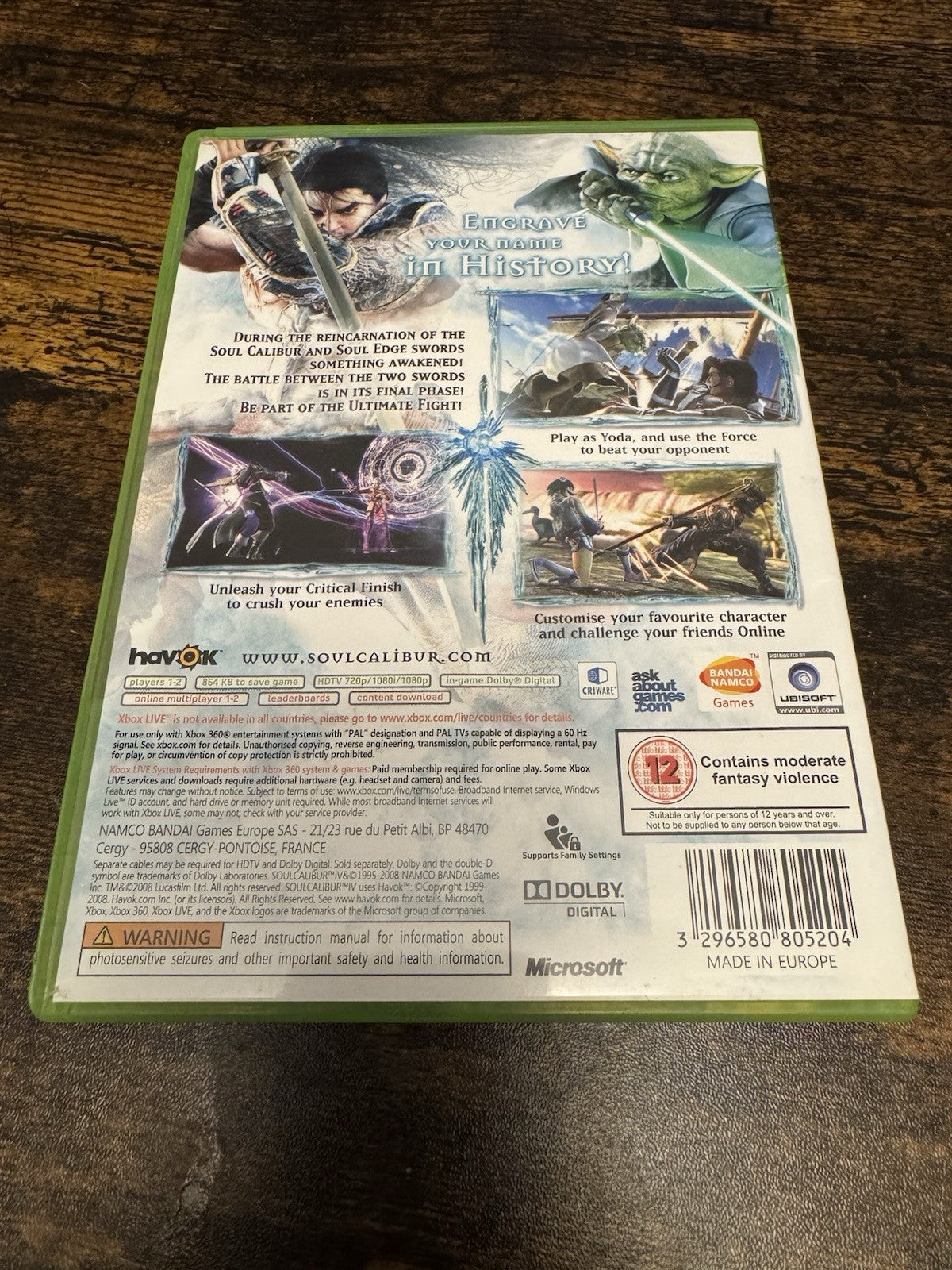 SoulCalibur IV (Microsoft Xbox 360, 2008) - European Version