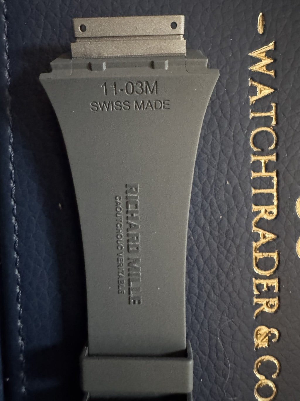 Richard Mille 19mm x 18mm Grey Rubber Strap – 11-03S OEM Genuine Watch Band