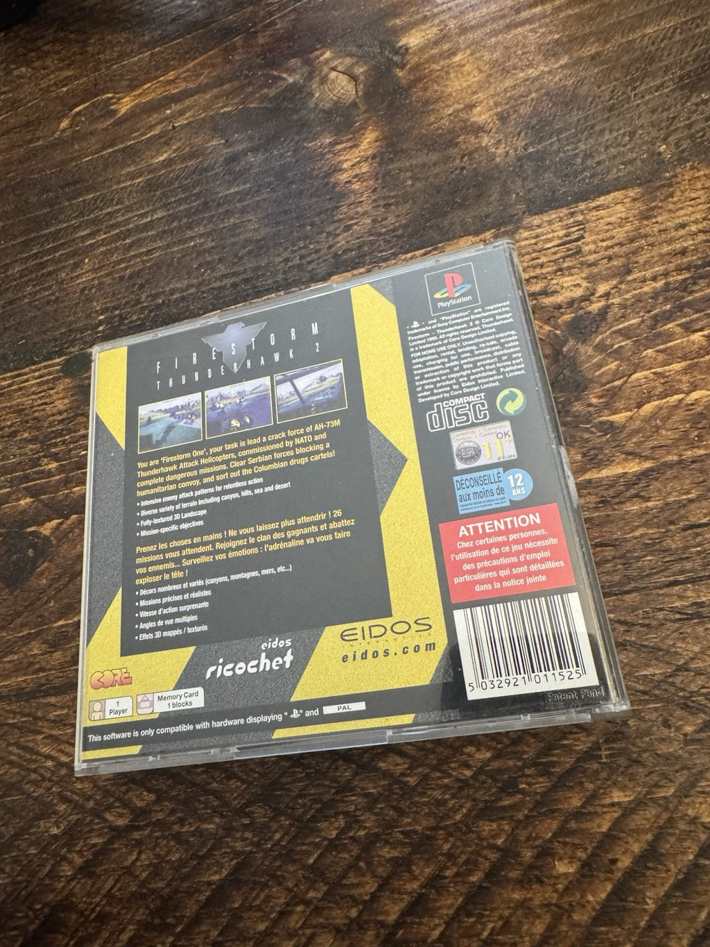 Sony PlayStation 1 Firestorm Thunderhawk 2 Video Game