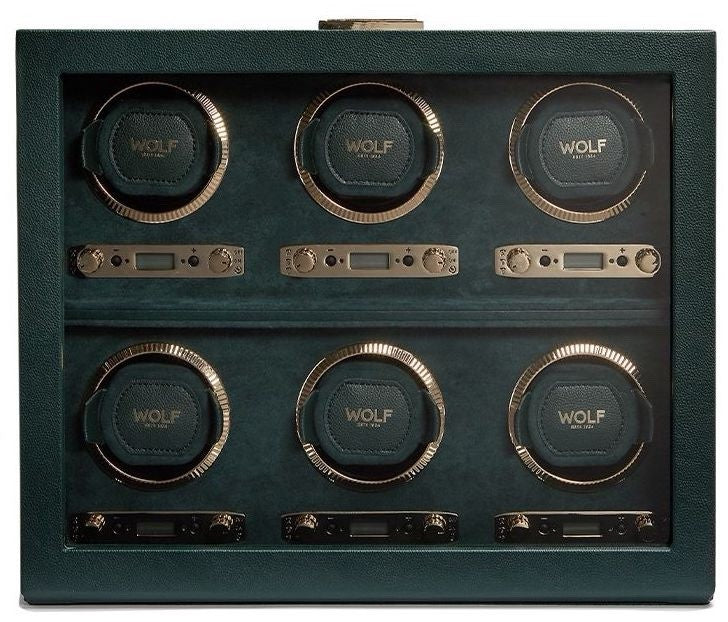 WOLF WATCH WINDER BRITISH RACING GREEN 6 PIECE RRP £3,858