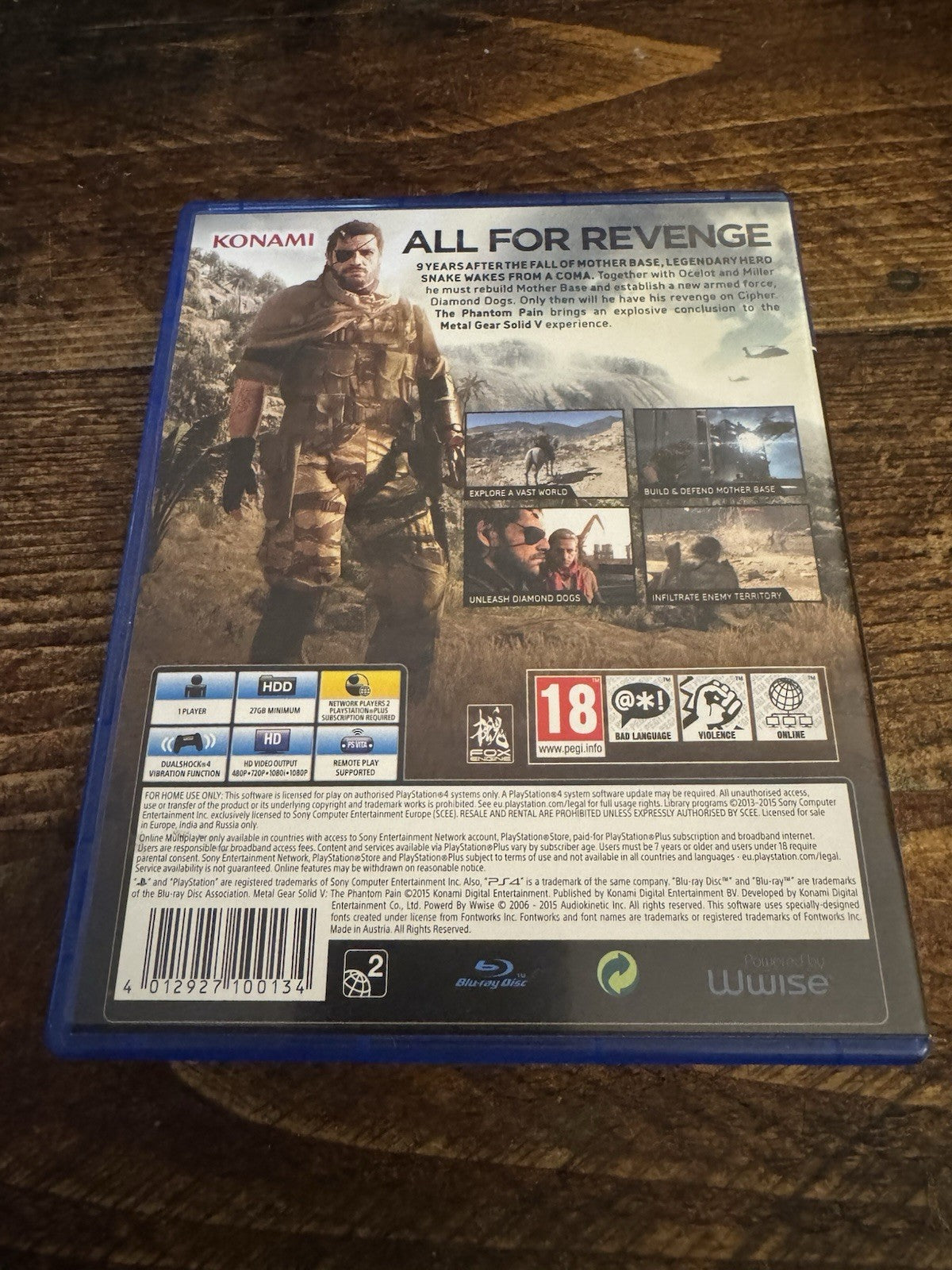 🎮 Metal Gear Solid V: The Phantom Pain (PlayStation 4, 2015) 🎮