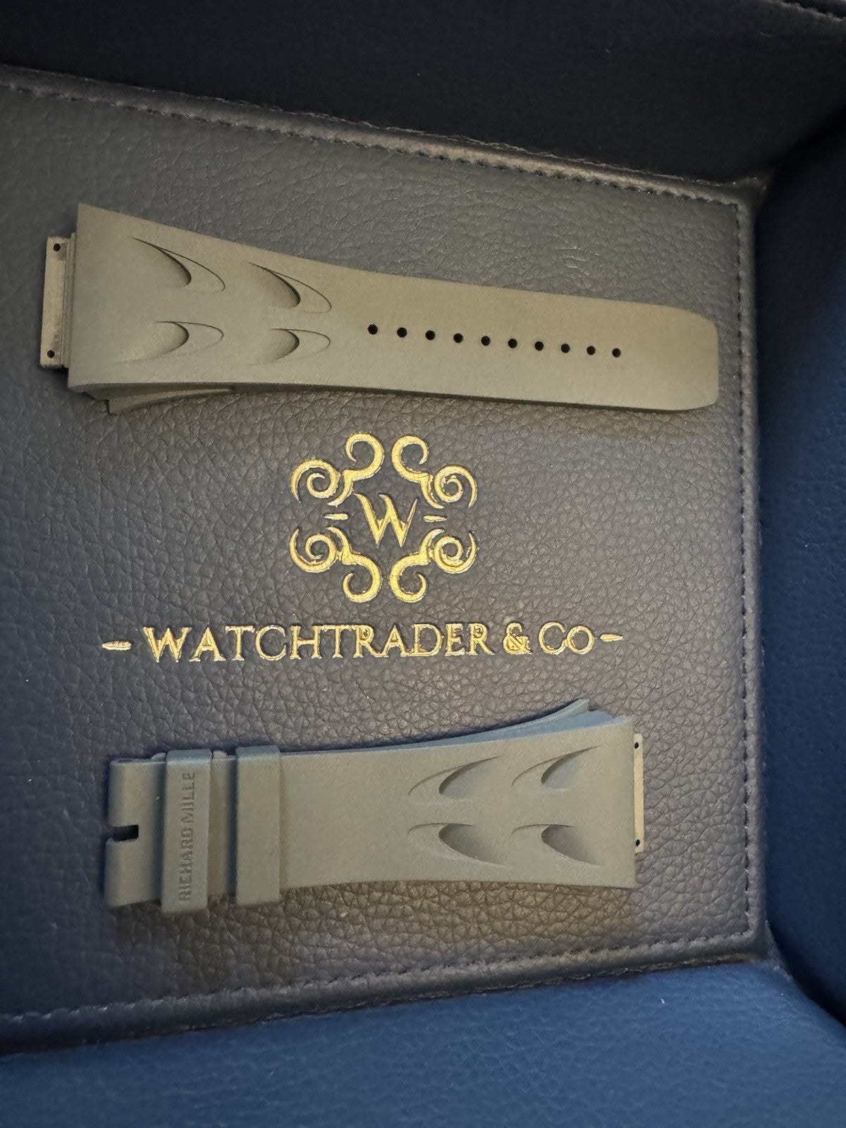 Richard Mille 19mm x 18mm Grey Rubber Strap – 11-03S OEM Genuine Watch Band