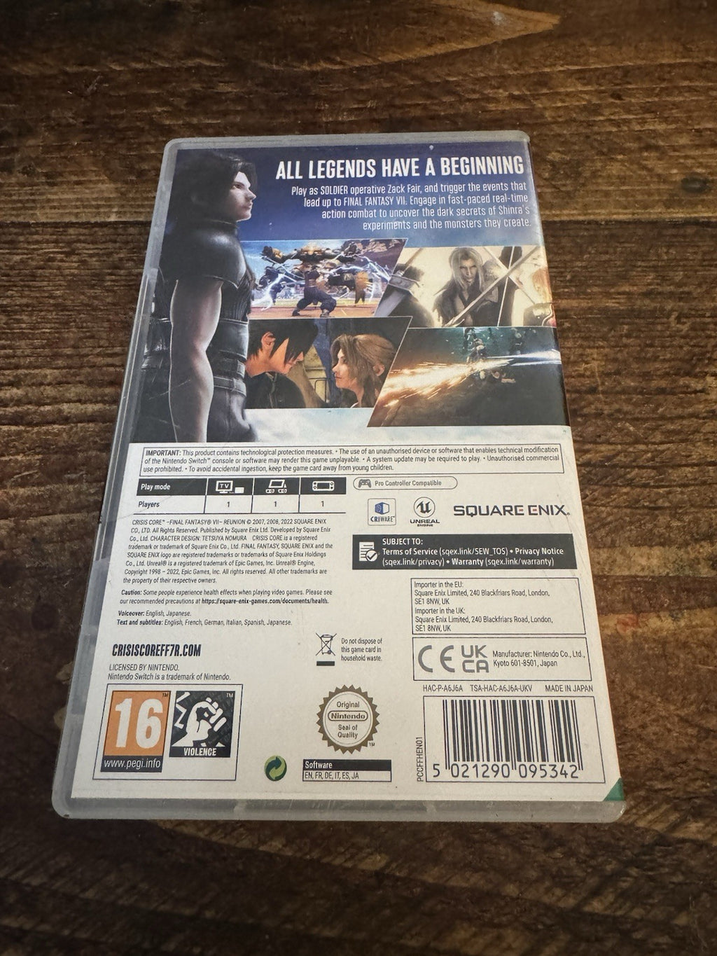 🎮 Nintendo Switch Crisis Core Finally Fantasy VII Reunion Game