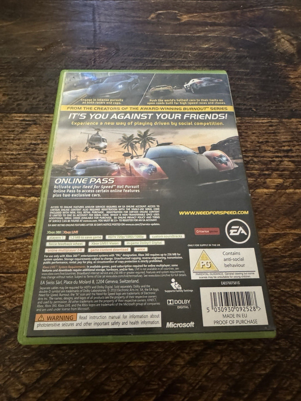 🎮Need for Speed: Hot Pursuit (Microsoft Xbox 360, 2010)🎮
