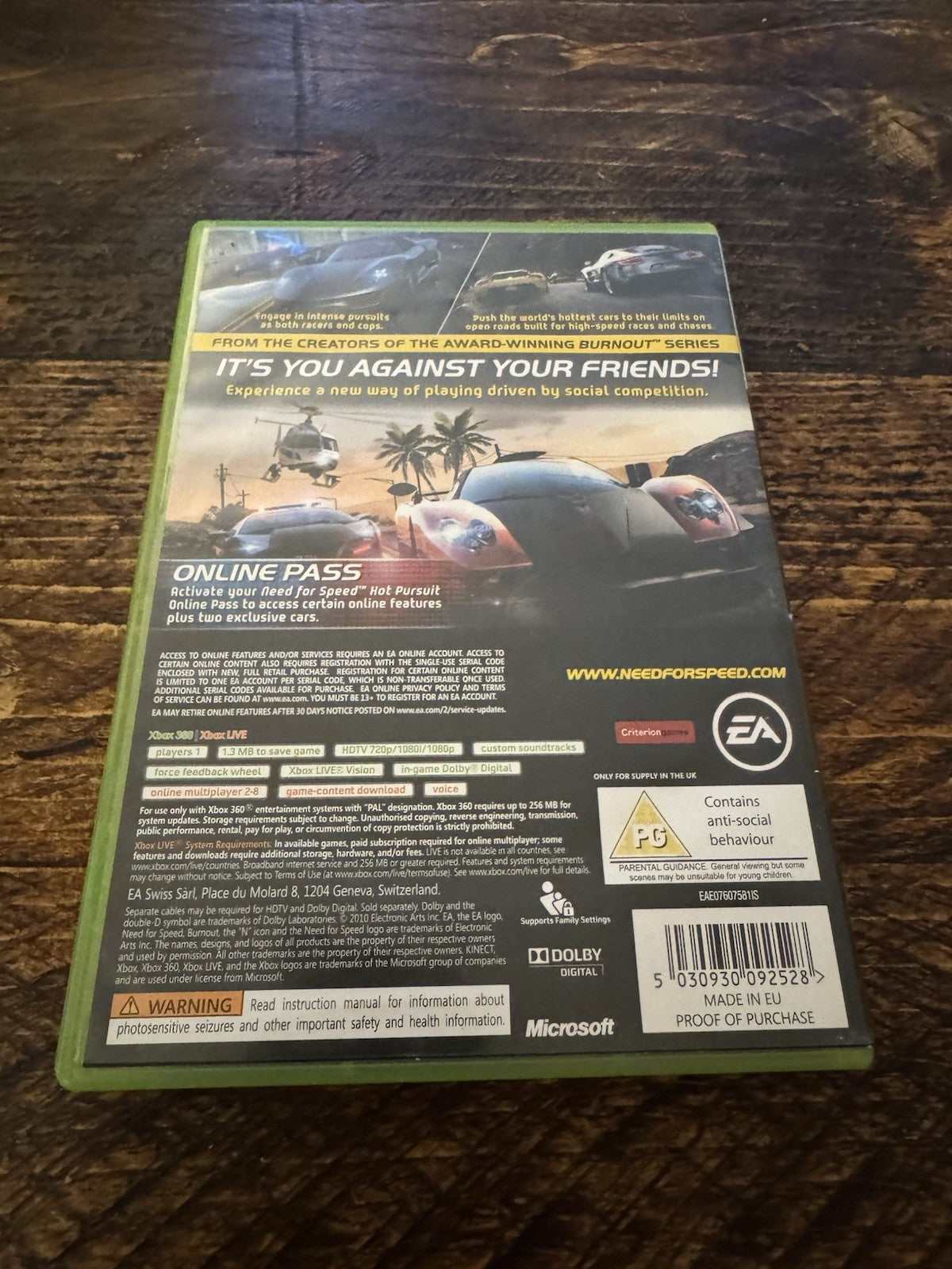 🎮Need for Speed: Hot Pursuit (Microsoft Xbox 360, 2010)🎮