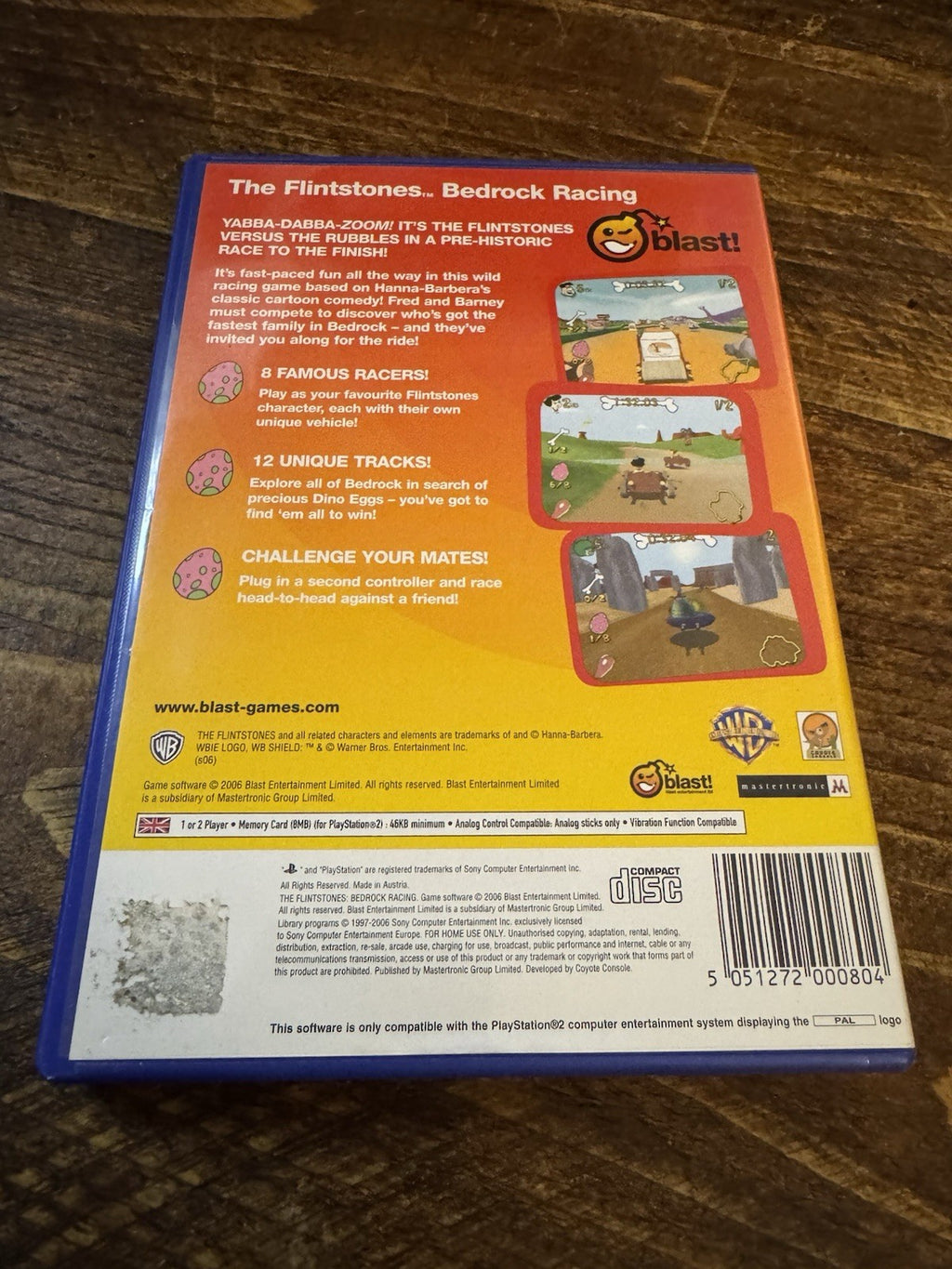 🎮 The Flintstones Bedrock Racing Game - (Sony PlayStation 2, 2007) 🎮