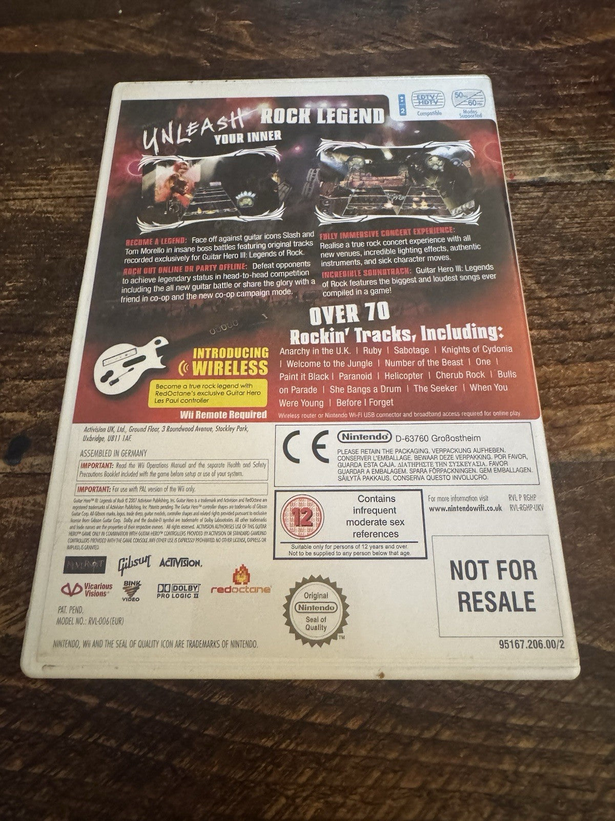 🎮 Nintendo Wii Guitar Hero’s 3: Legends Of Rock Game