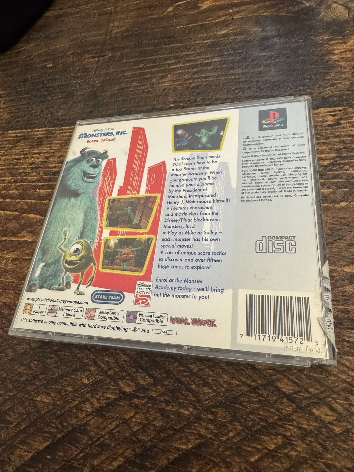 PlayStation 1 Monsters Inc Scare Island Video Game