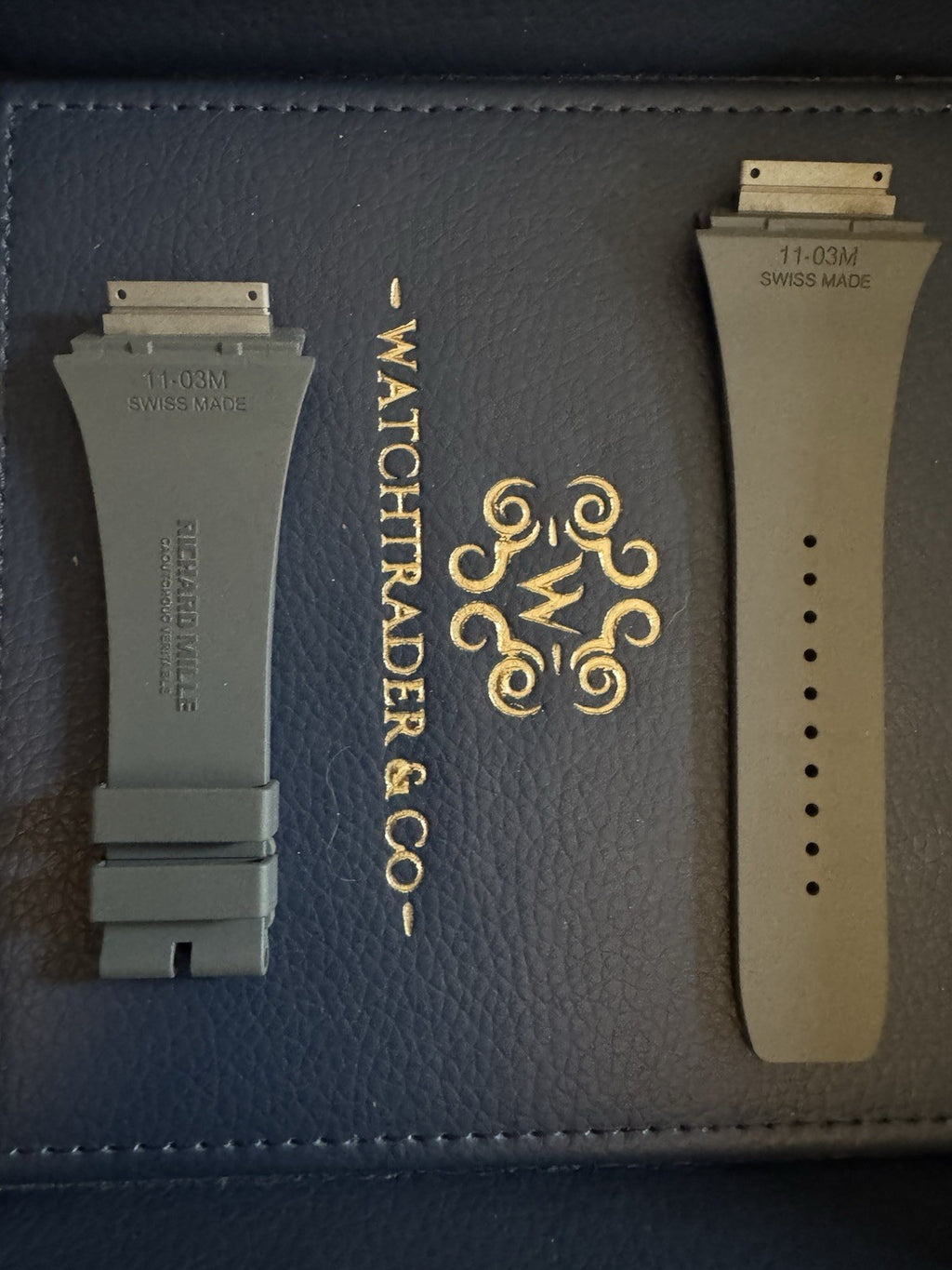 Richard Mille 19mm x 18mm Grey Rubber Strap – 11-03S OEM Genuine Watch Band