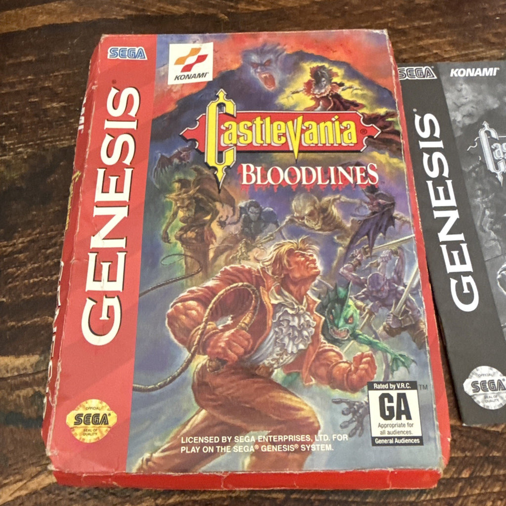 Castlevania: Bloodlines (Sega Genesis, 1994) Cardboard Authentic COMPLETE ⭐️