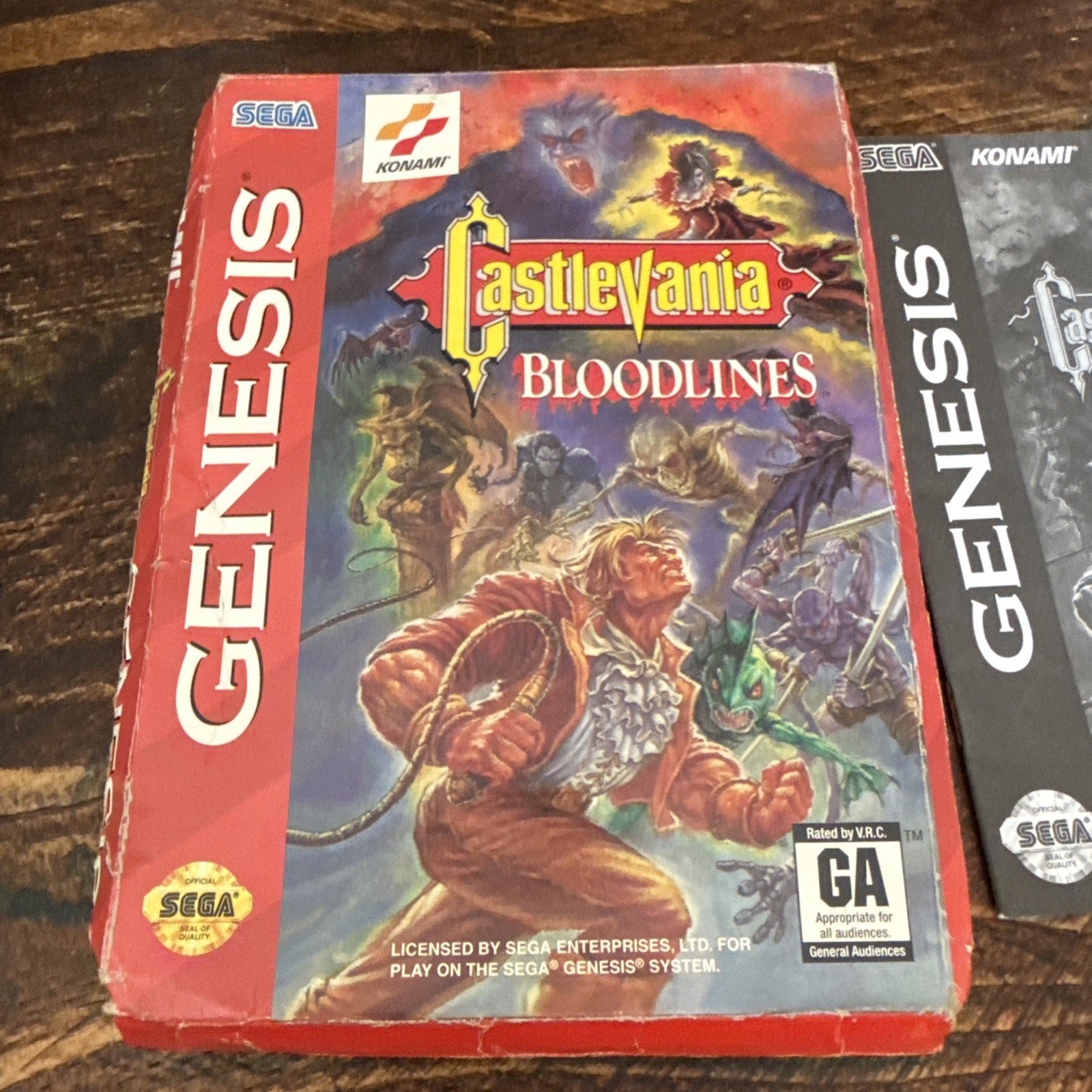 Castlevania: Bloodlines (Sega Genesis, 1994) Cardboard Authentic COMPLETE ⭐️