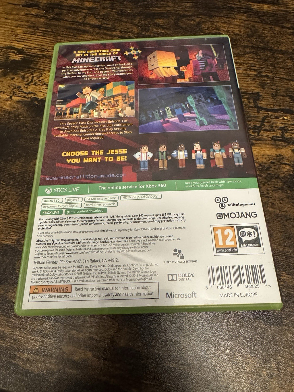 🎮 Minecraft: Story Mode - A Telltale Game Series (Xbox 360) 🎮