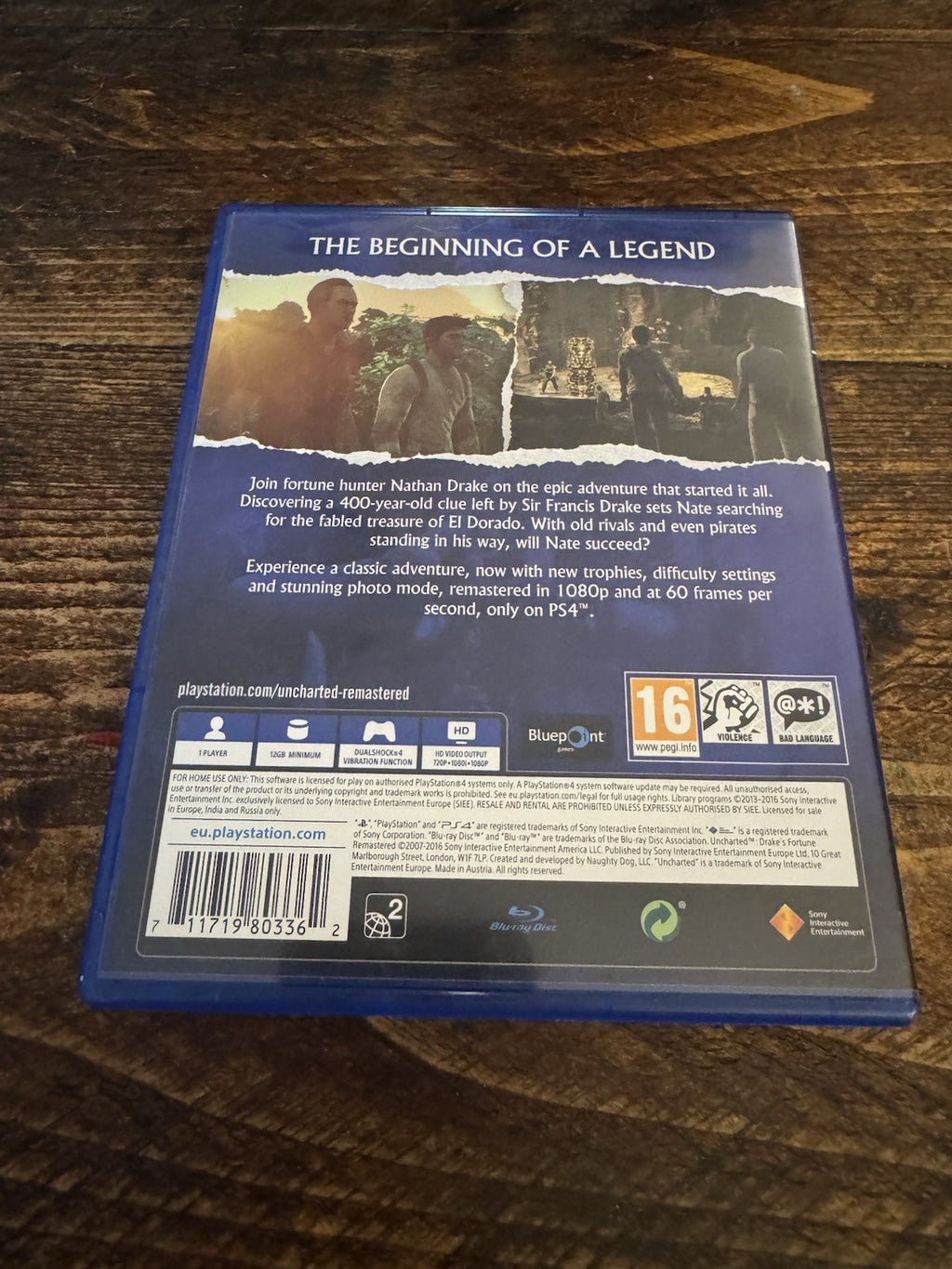 🎮 Uncharted Drakes Fortune Remastered Game Sony Playstation 4