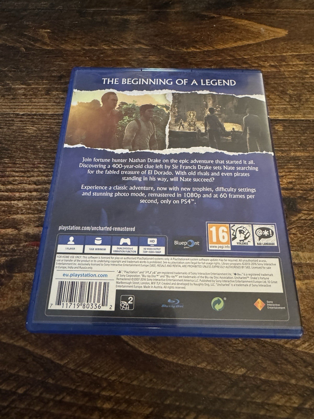 🎮 Uncharted Drakes Fortune Remastered Game Sony Playstation 4