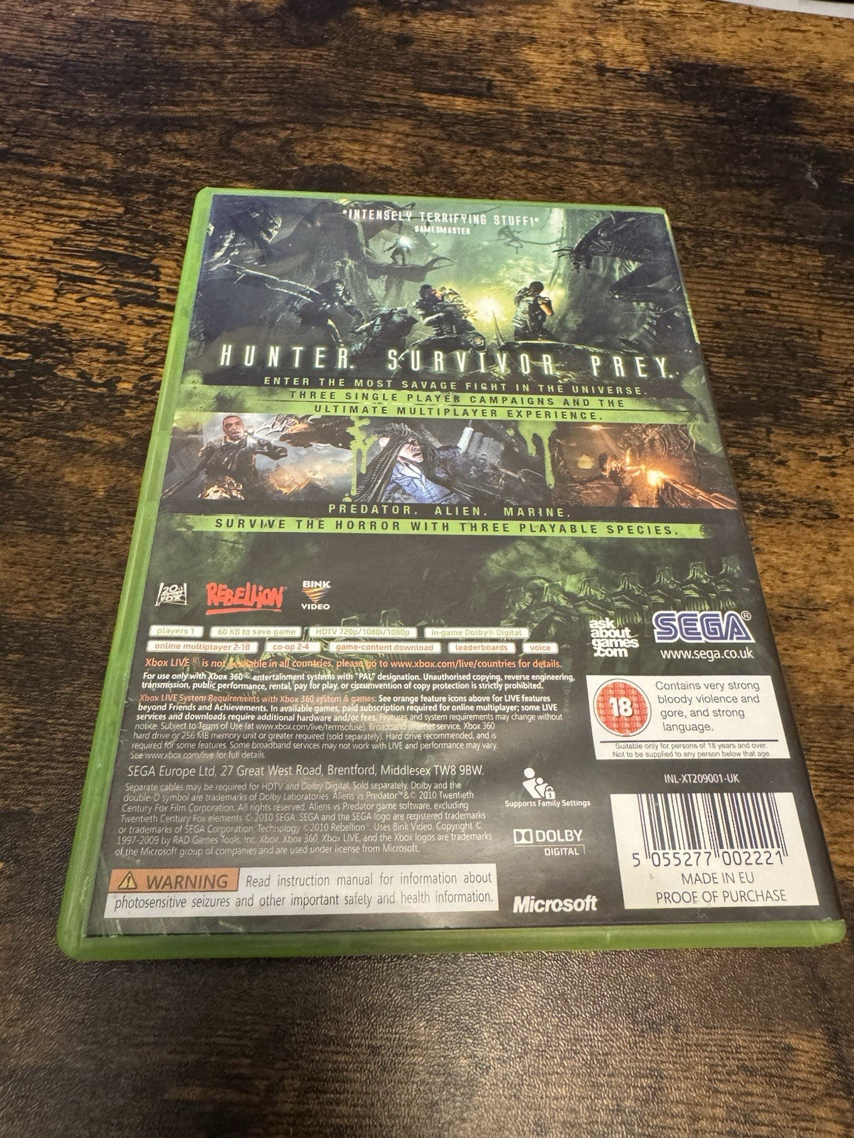 🎮 Aliens vs. Predator (Microsoft Xbox 360, 2010) 🎮