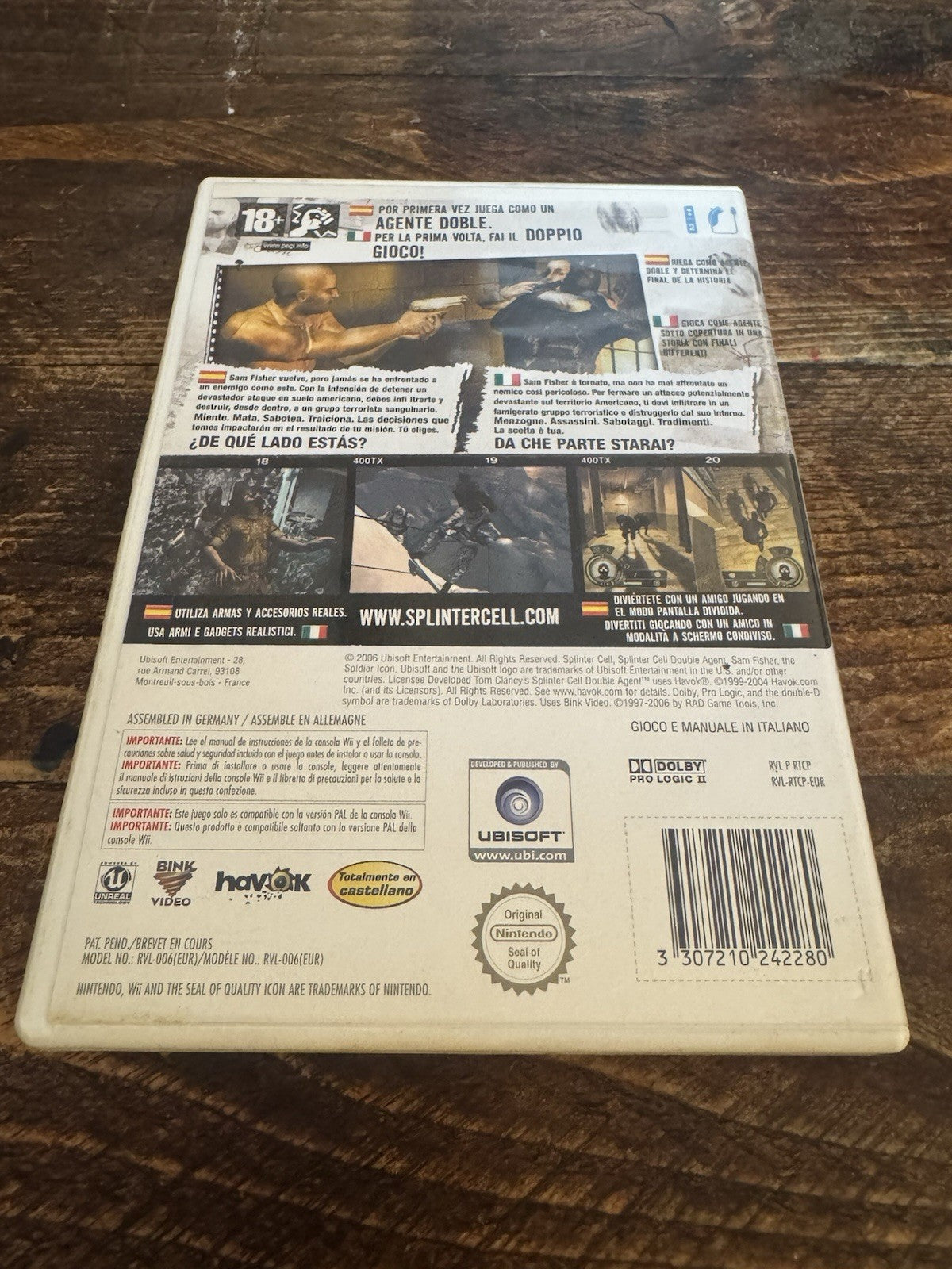 Tom Clancy's Splinter Cell Double Agent (Nintendo Wii, 2006) - European Version