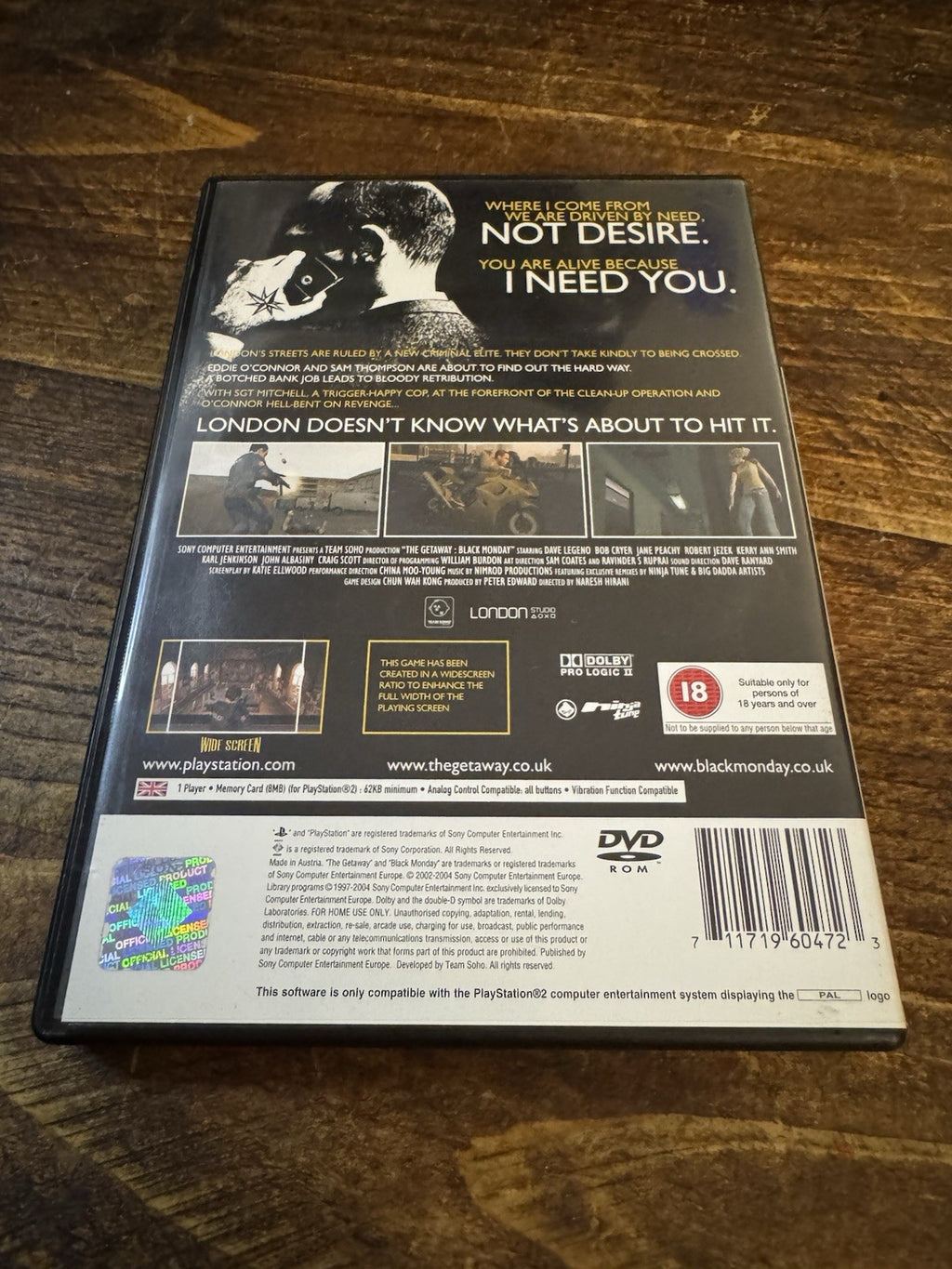 🎮 The Getaway Black Monday (Playstation 2, 2004) 🎮