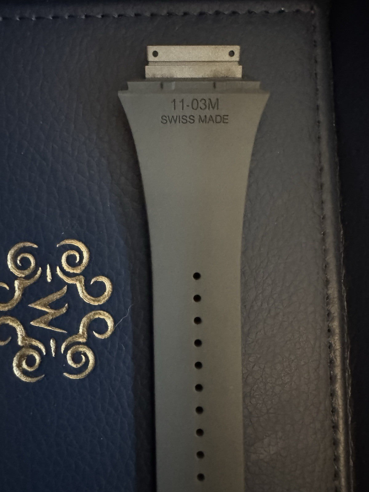 Richard Mille 19mm x 18mm Grey Rubber Strap – 11-03S OEM Genuine Watch Band