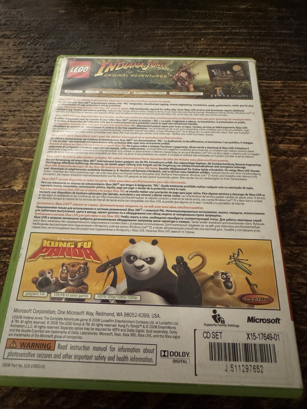 🎮Lego Indiana Jones The Original Adventure For Microsoft Xbox 360 Complete🎮