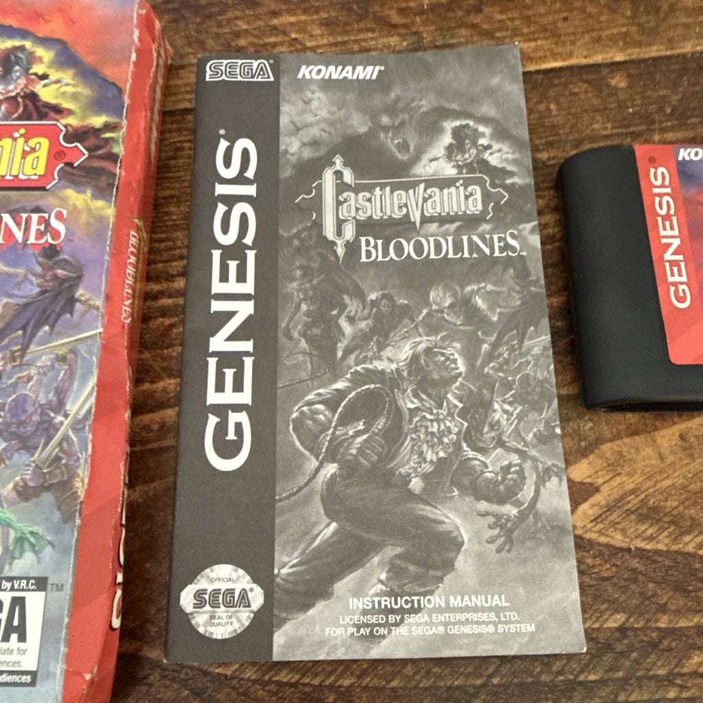 Castlevania: Bloodlines (Sega Genesis, 1994) Cardboard Authentic COMPLETE ⭐️