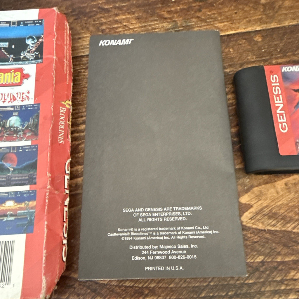 Castlevania: Bloodlines (Sega Genesis, 1994) Cardboard Authentic COMPLETE ⭐️