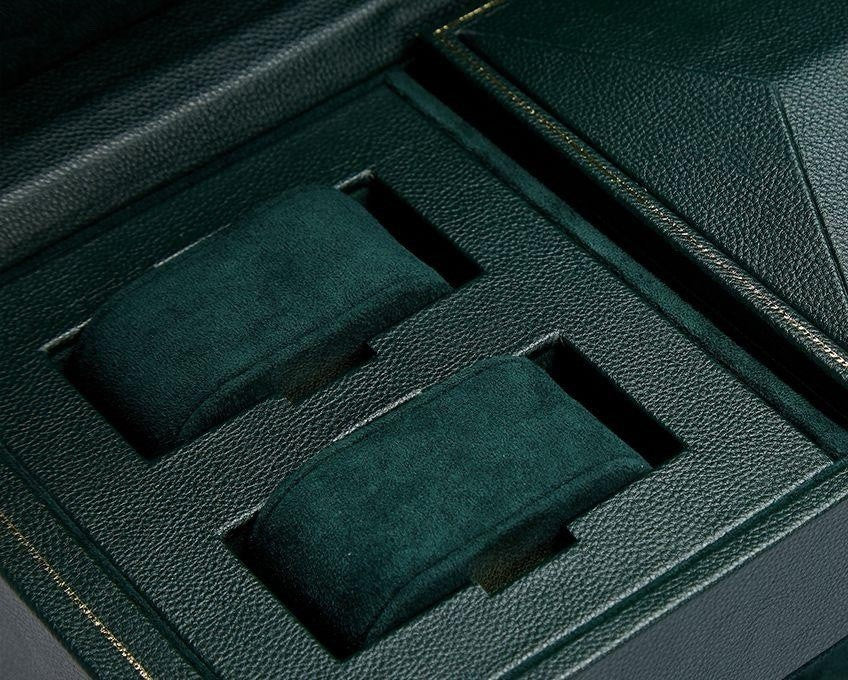 WOLF British Racing Green Triple Watch Winder with Storage – RRP: £2165
