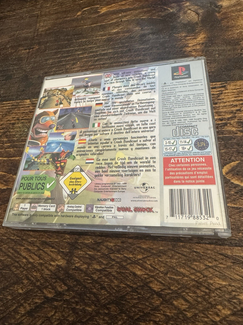 PlayStation 1 Crash bandicoot Warped Video Game