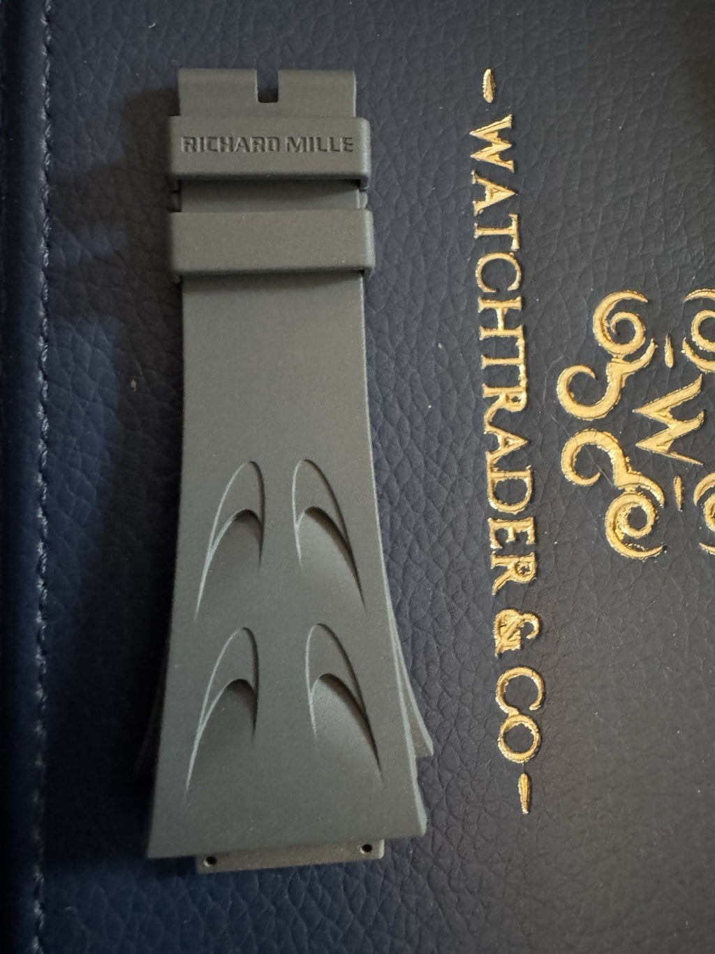 Richard Mille 19mm x 18mm Grey Rubber Strap – 11-03S OEM Genuine Watch Band