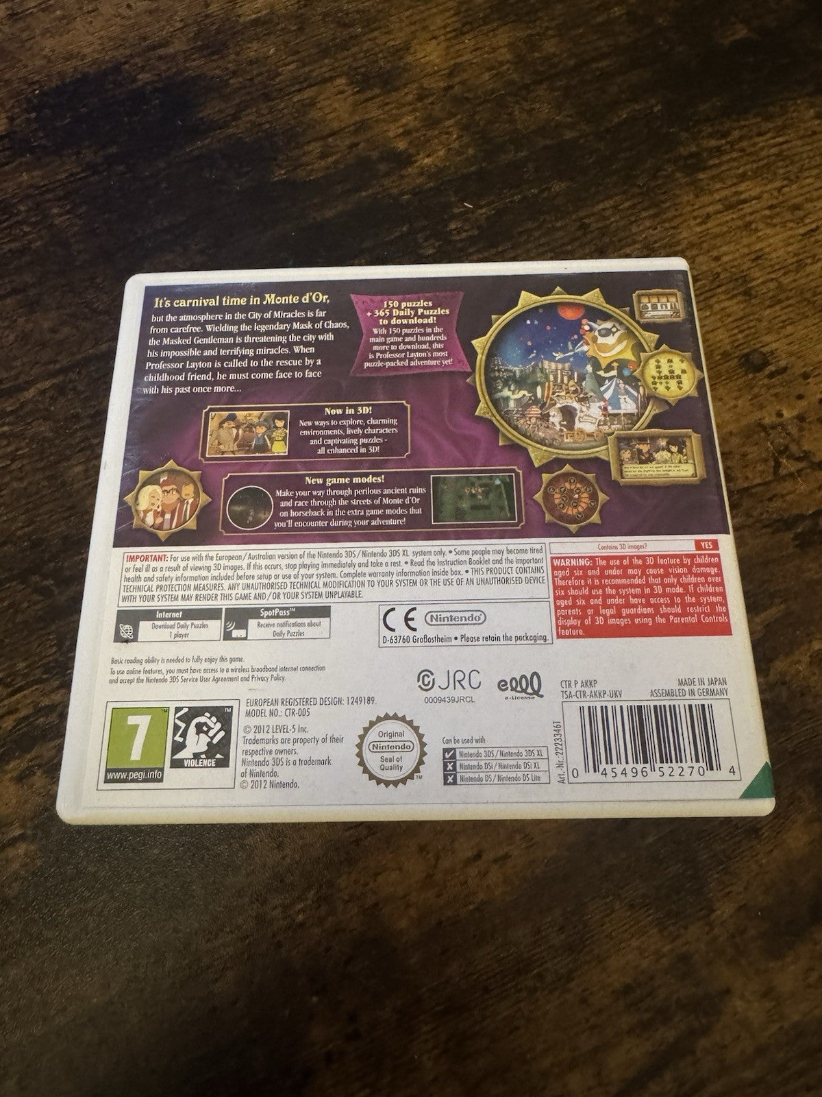 🎮 Professor Layton and the Miracle Mask (Nintendo 3DS, 2012) - European Version