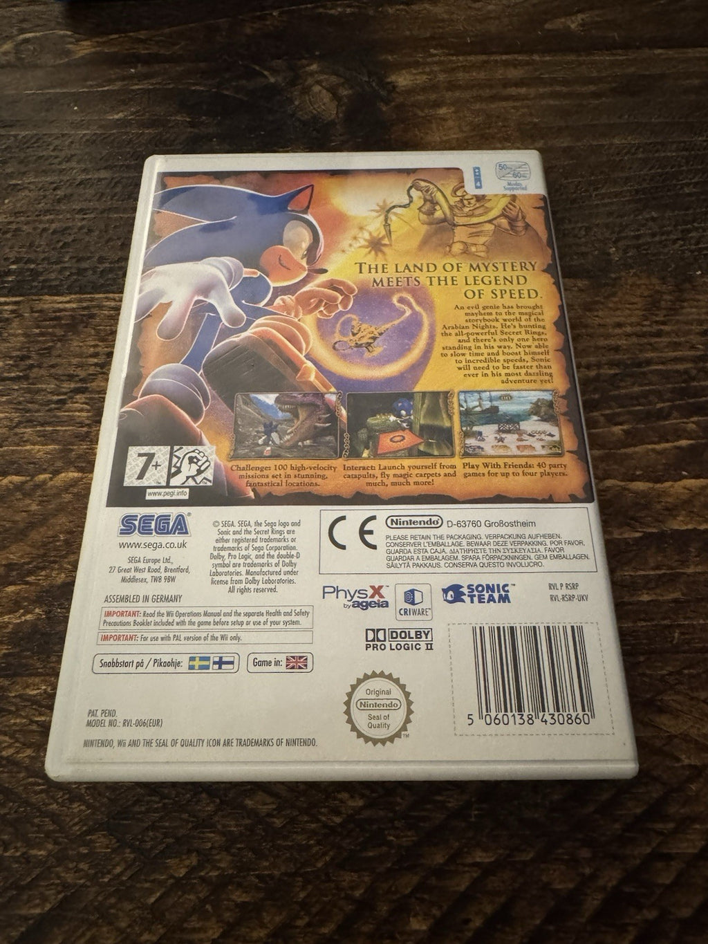 🎮 Nintendo Wii: Sonic And The Secret Rings 💍💫